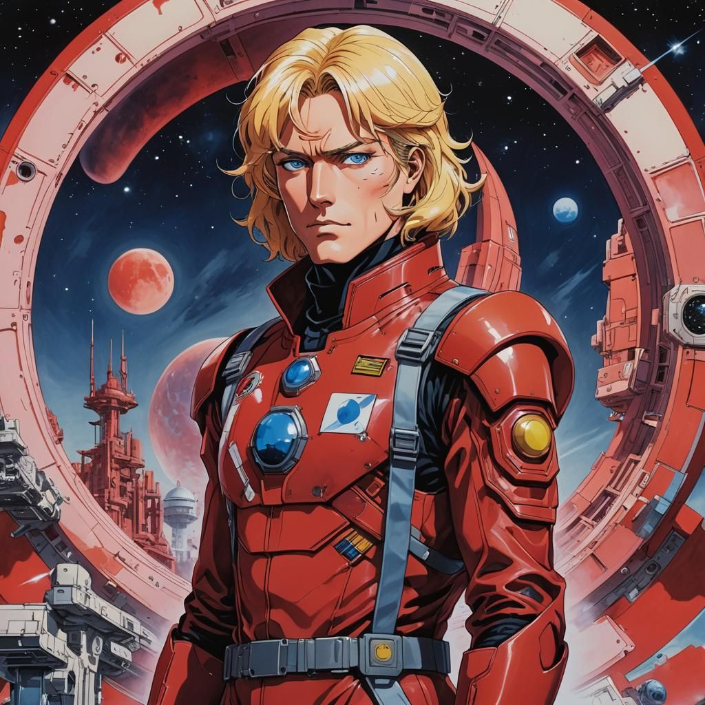 Sci-Fi Pilot Portrait in Shattered Porcelain Mosaic