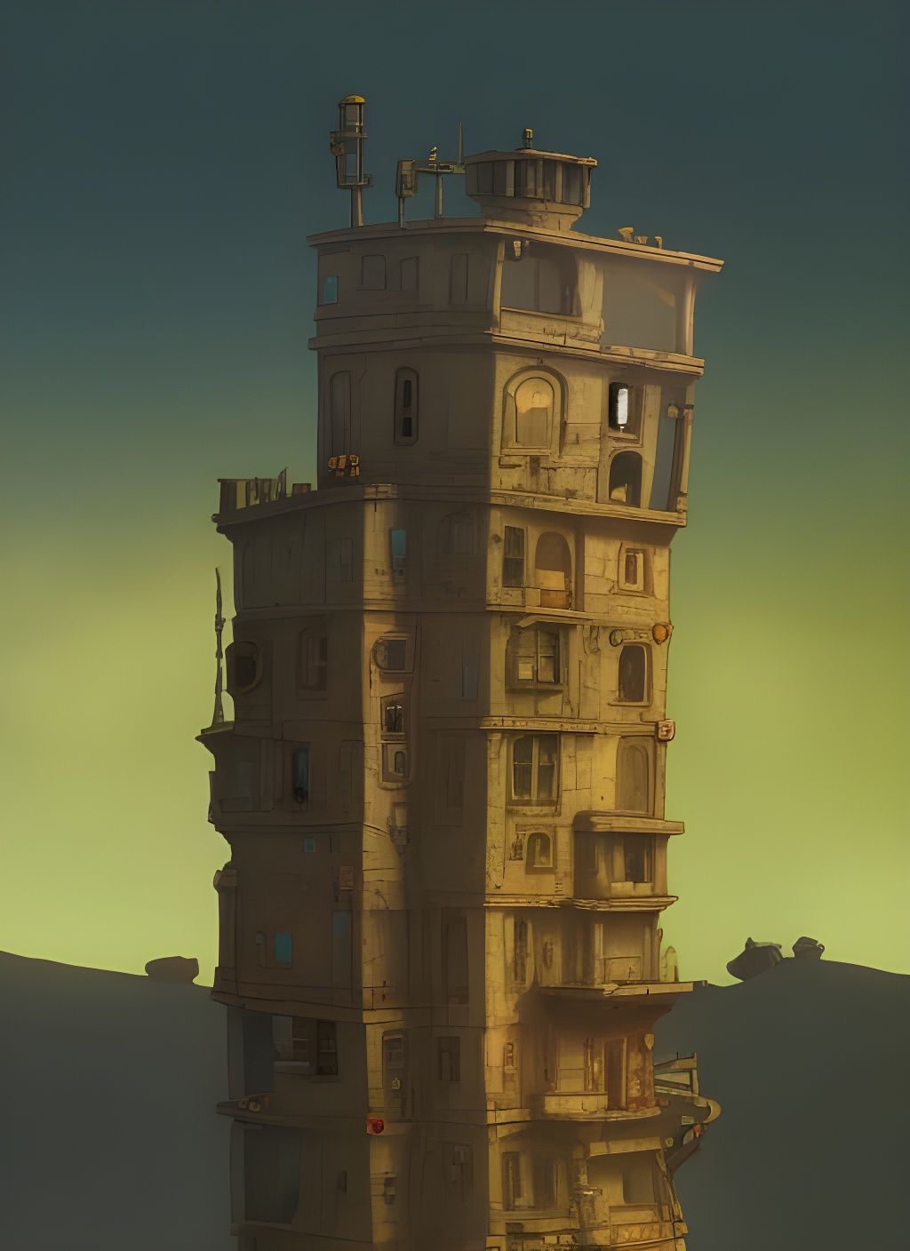 Decayed Old House in Machinarium Style