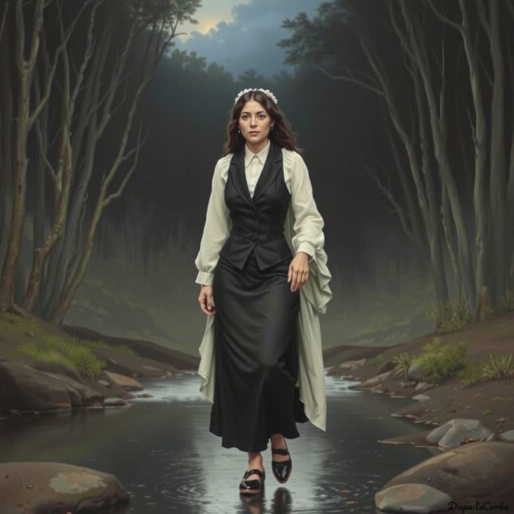 Portrait, Diego Rivera, La Llorona Wandering Wistfully By River, Spectral, Poster Art, Benjamin LaCombe