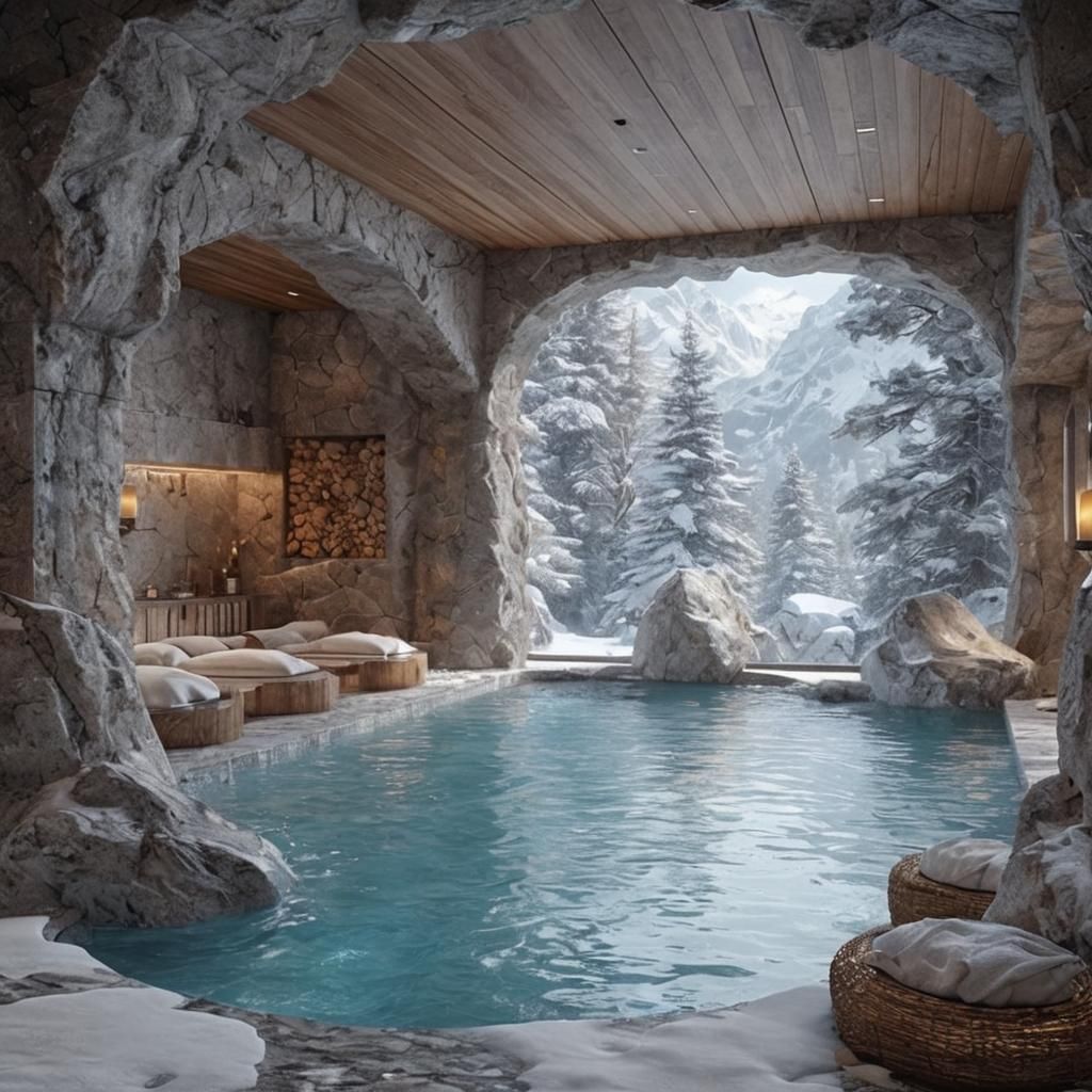 Mountain Oasis Luxury Bath in Majestic Rock Formation