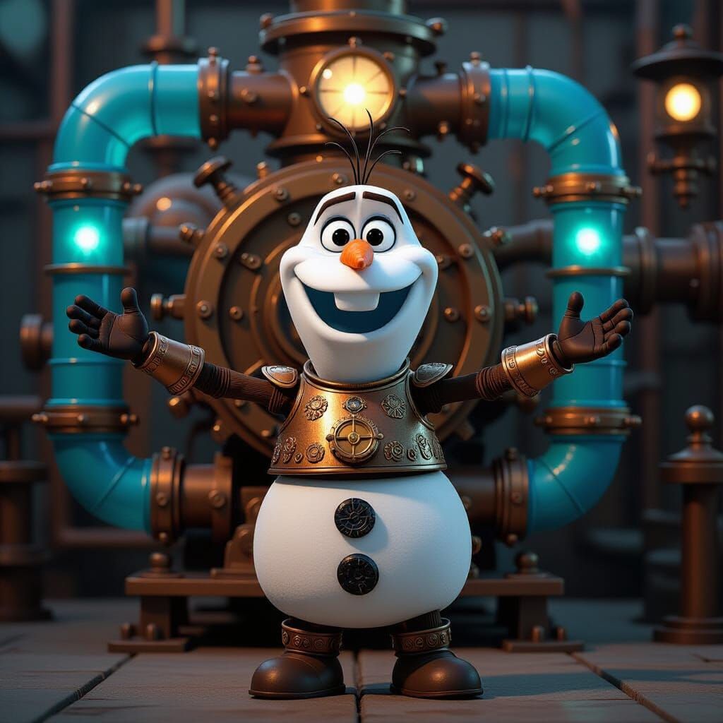 Olaf Seeks a Warm Steampunk Hug