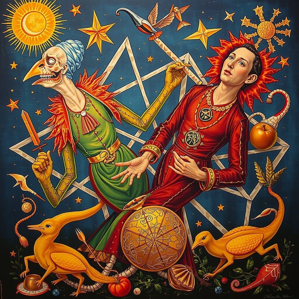 Hallucinatory Scene in Style of Hieronymus Bosch