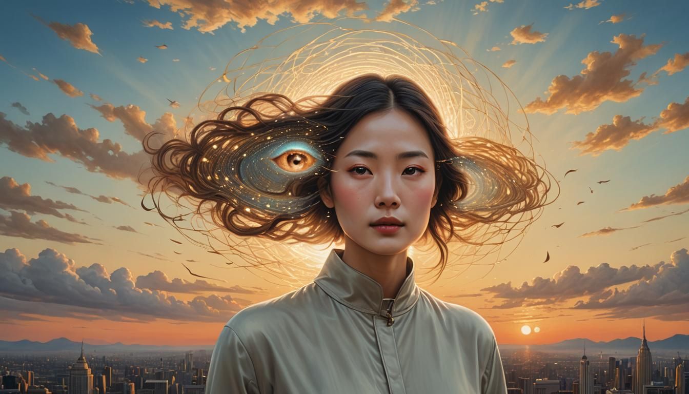 Surrealist Birth Scene with Forest and Mycelium Network