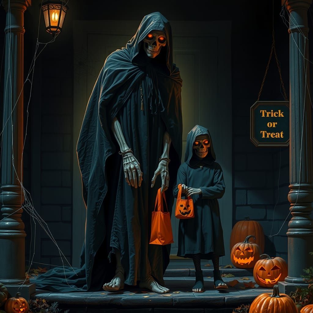 Death and Mini Death on Halloween Night