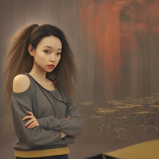 Surreal Human Figure in Psychedelic 3D