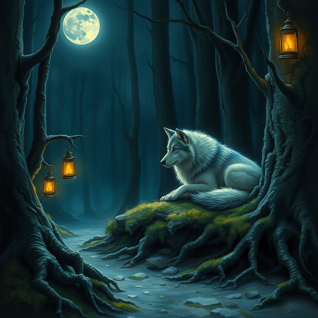 Whispers in the Mystical Moonlit Forest