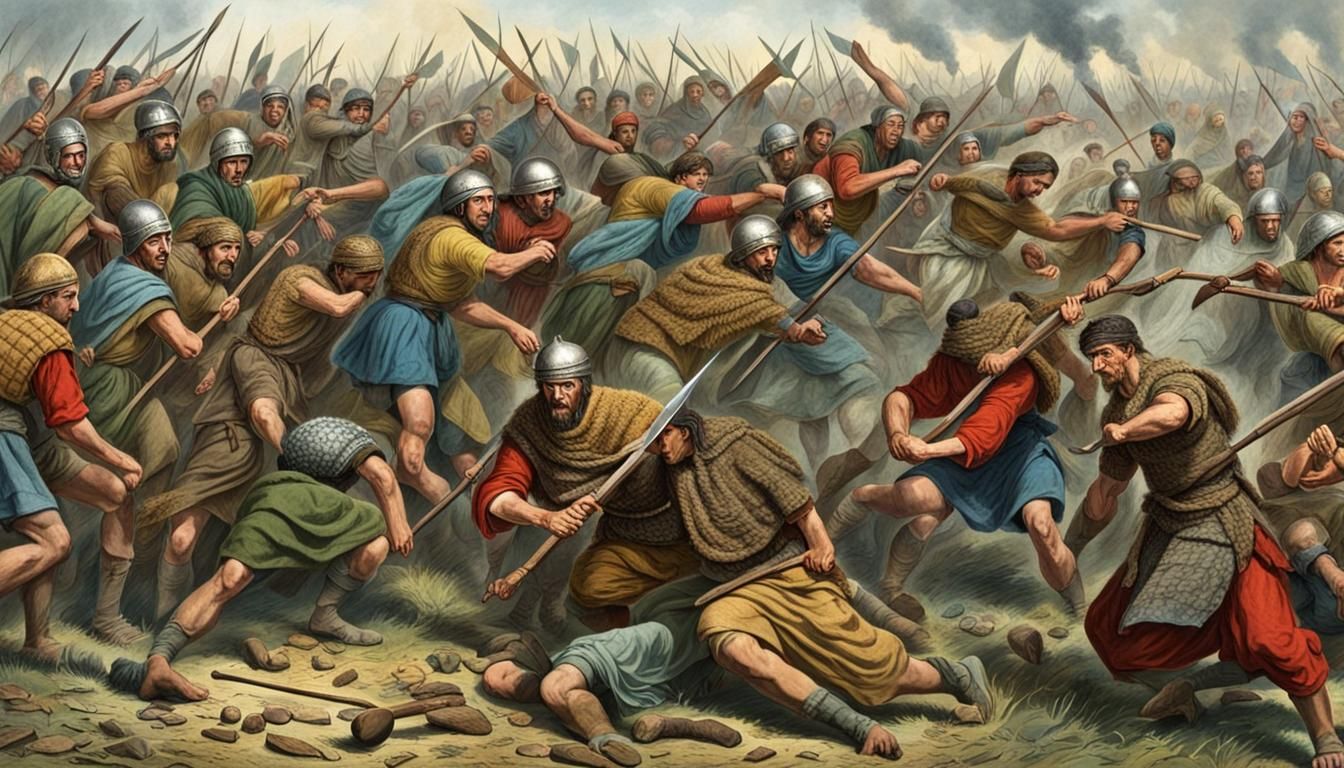 Ancient Famine Riot: Soldiers Versus Peasants