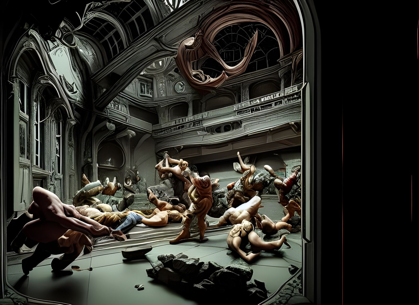 Hyperrealistic Clowns in Ornate Post-Production SFX