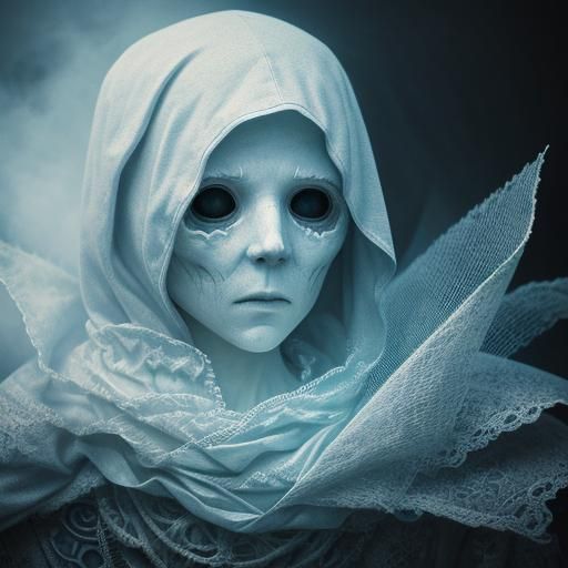 Hyperrealistic Crypto Ghost in Atmospheric Light