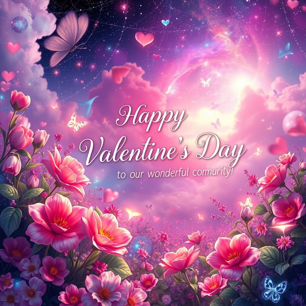 Whimsical Cosmic Celebration of Love and Joy