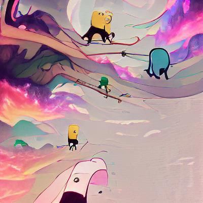 Abstract AI-Generated Landscape with Vibrant Colors