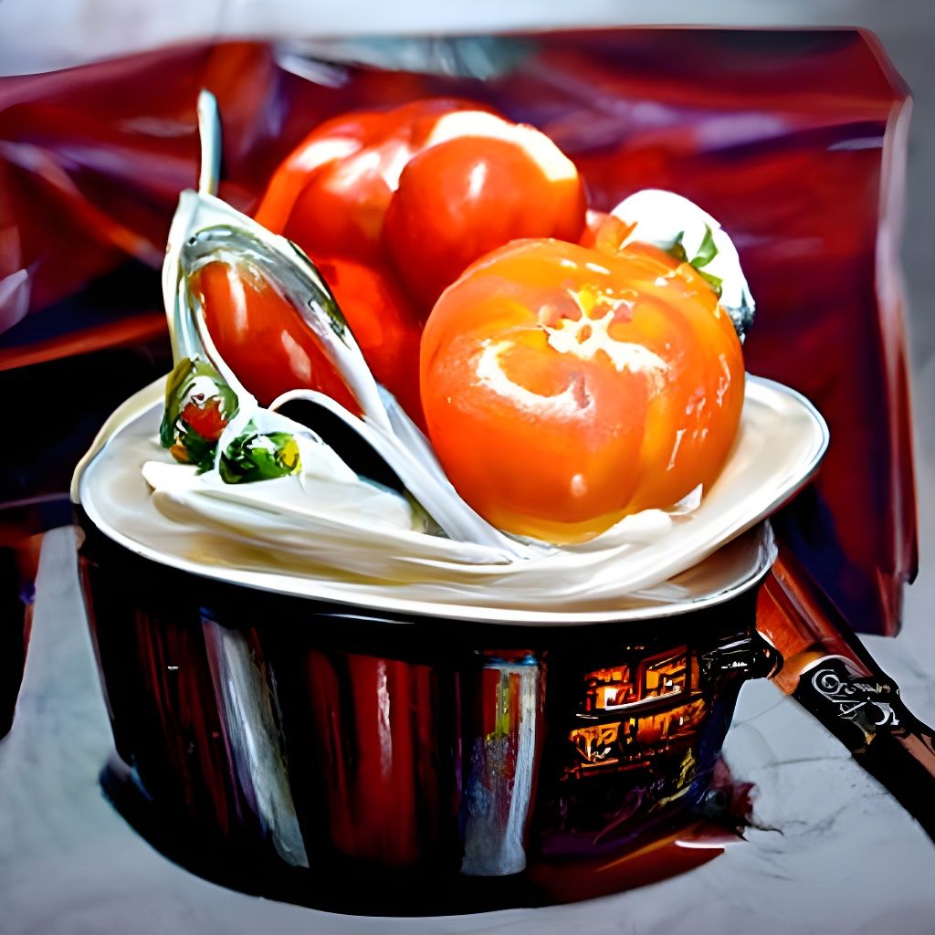 Delicious Food in Oil Painting Style