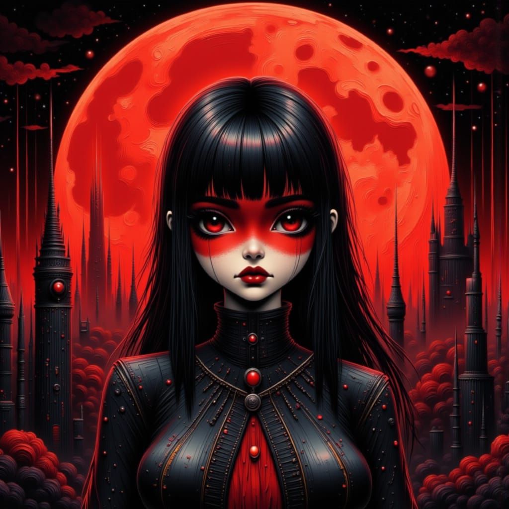 Blood Moon Oracle in Dreamlike Style