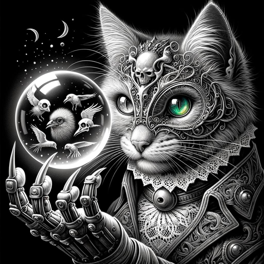 Anthropomorphic Cat in Haitian-Inspired Tactical Gear Perfor...