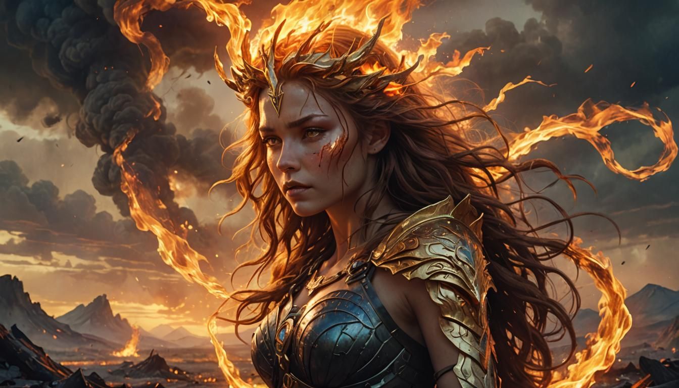 Burning Siren Goddess in Wasteland: Norse Mythology