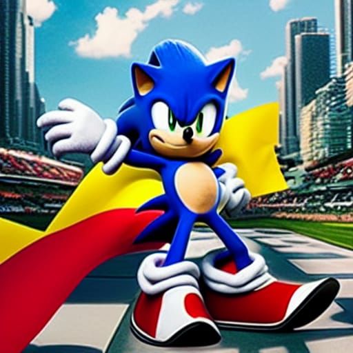 Sonic Waving Canadian Flag, Close-Up Portrait