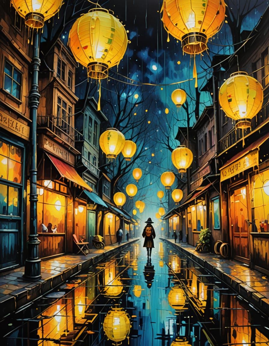 Steampunk Alien Xenomorph with Rainbow Dress