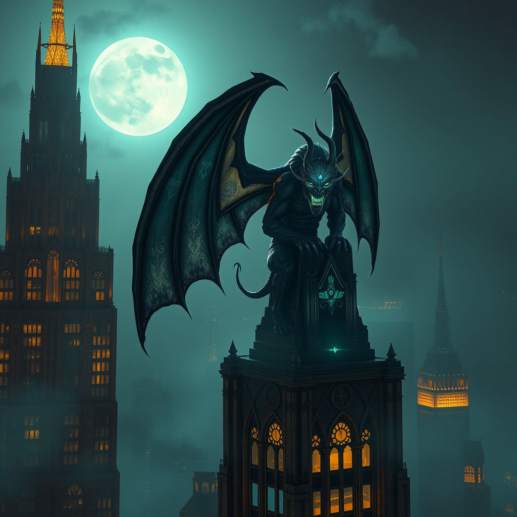 Gothic Gargoyle on Manhattan Skyscraper