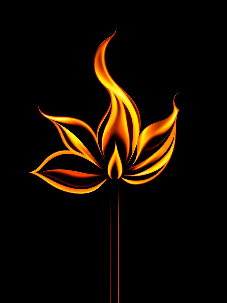 Intricate Fire Art of Burning Flower Petals