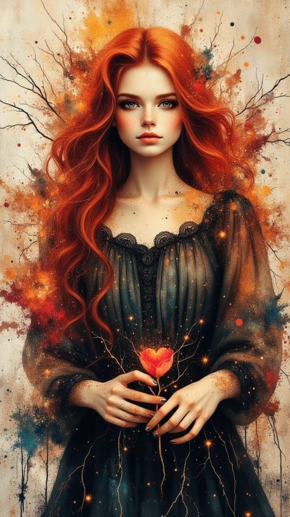 Surreal Irish Goddess in Gothic Romantic Style