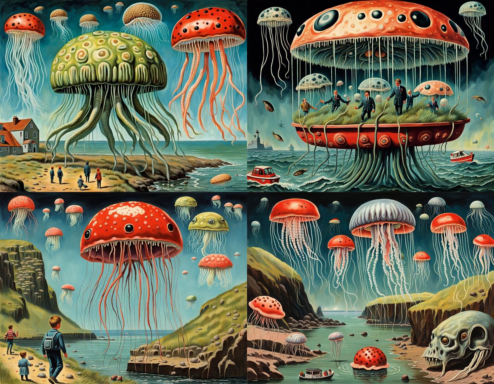 Bizarre Mutant Alien Creature in Ladybird Style