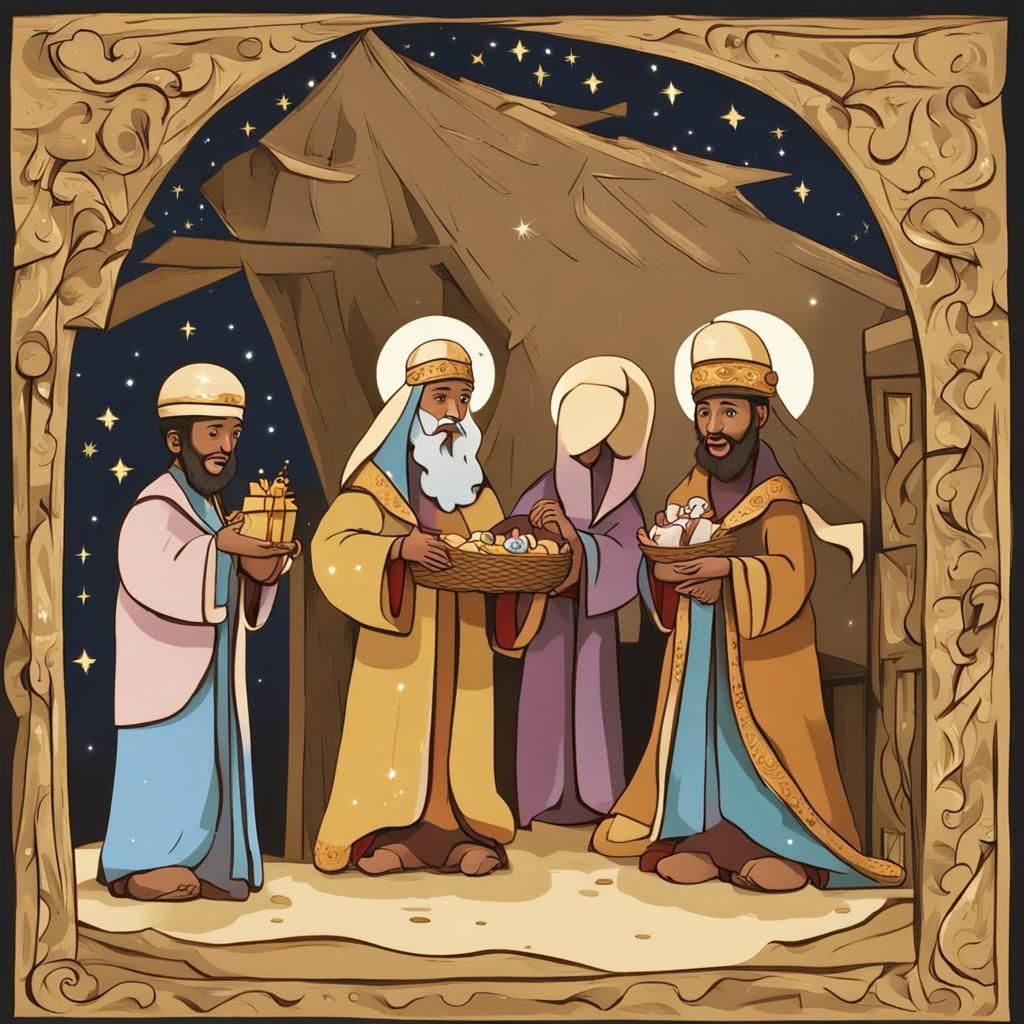 The Three Wise Men and Baby Jesus