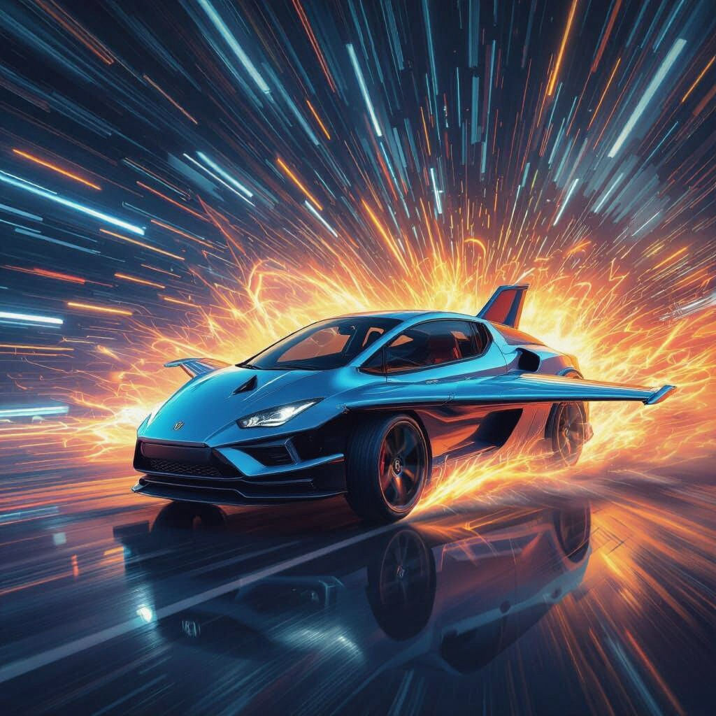 Supersonic Honda Civic: Detailed Matte Painting in 8K