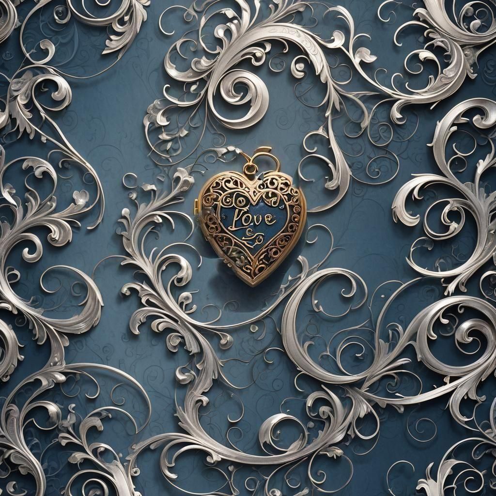 Silver LOVE Text: Detailed Fantasy Concept Art