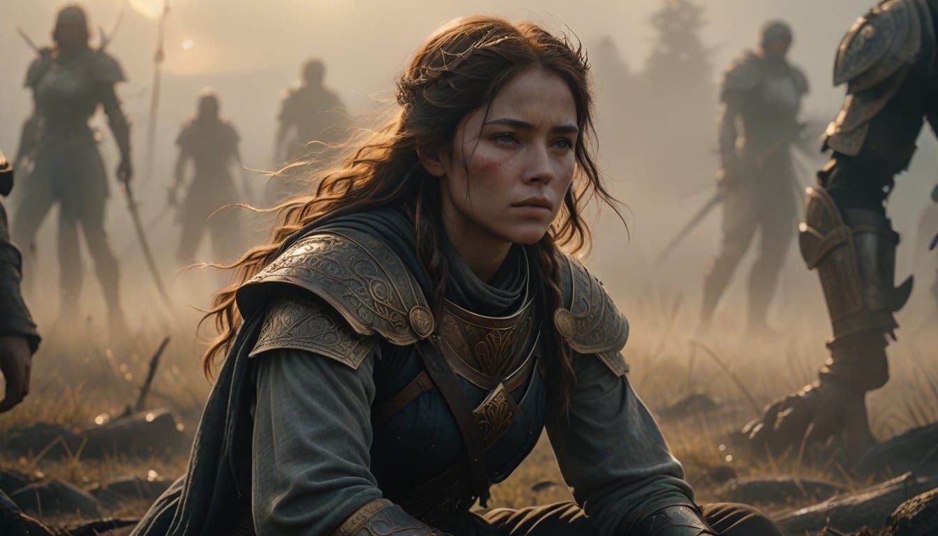 A Woman's Devotion in Golden Light