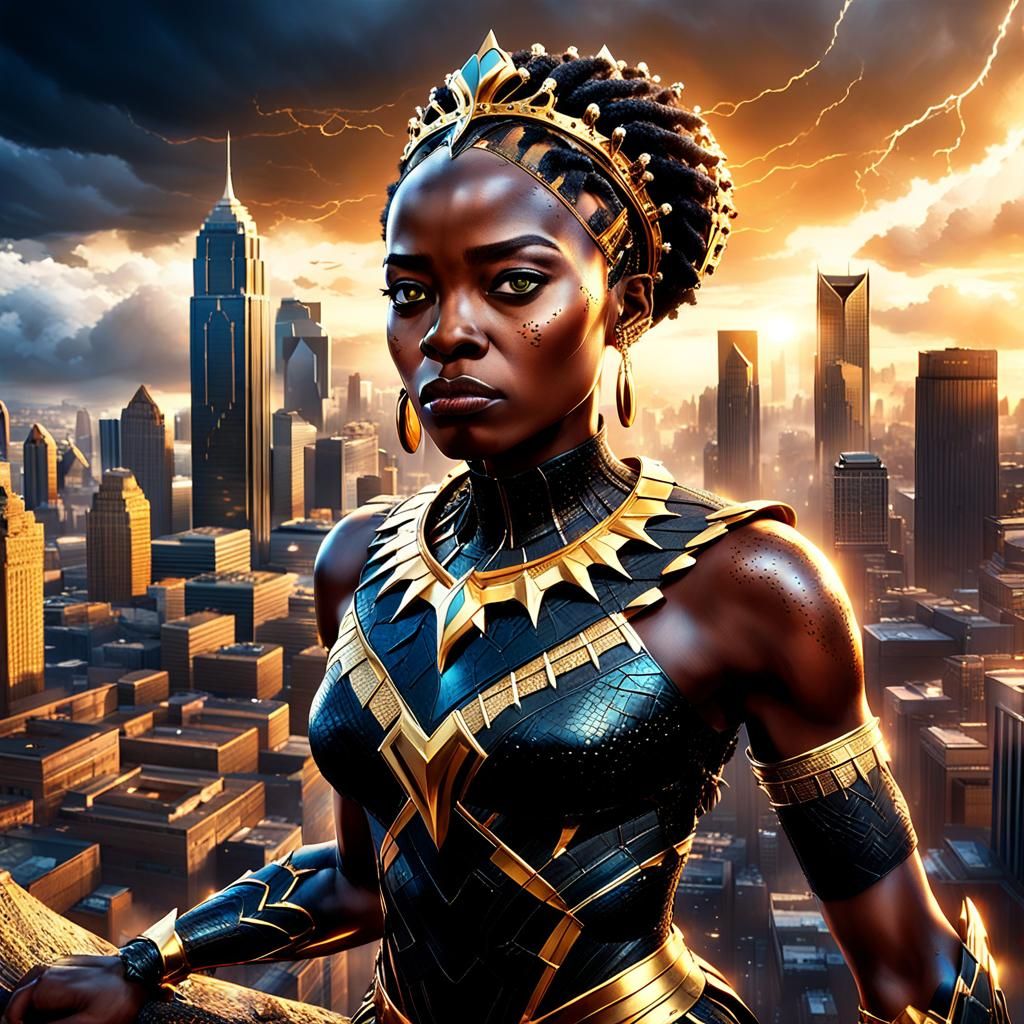 Regal African Queen Breaks Shackles in Digital Art