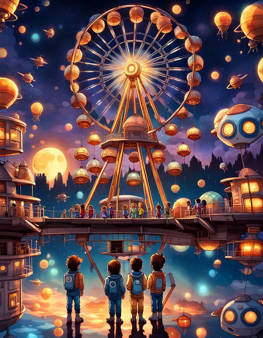 Chibi Astronauts and Antigravity Ferris Wheel