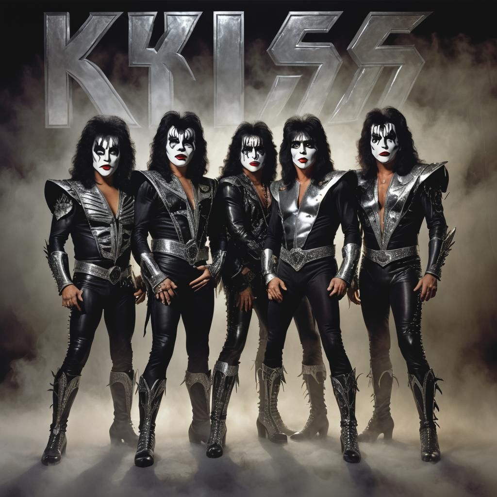 Dramatic Album Cover Featuring Rock Band