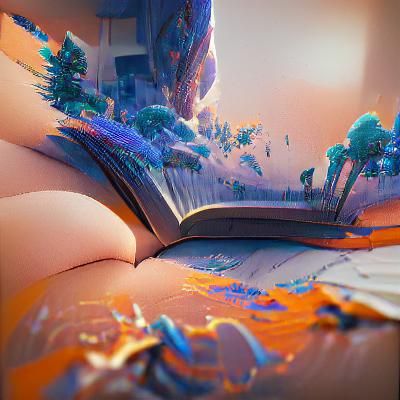 Fantastical Reading Scene in Deep Color