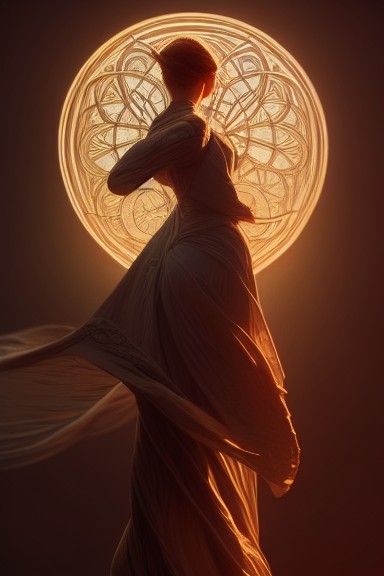 Elegant Time Traveler Digital Painting