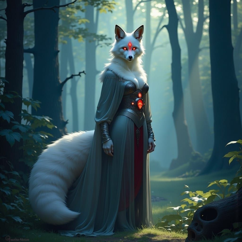 Crimson Gaze Guardian in Ancient Forest