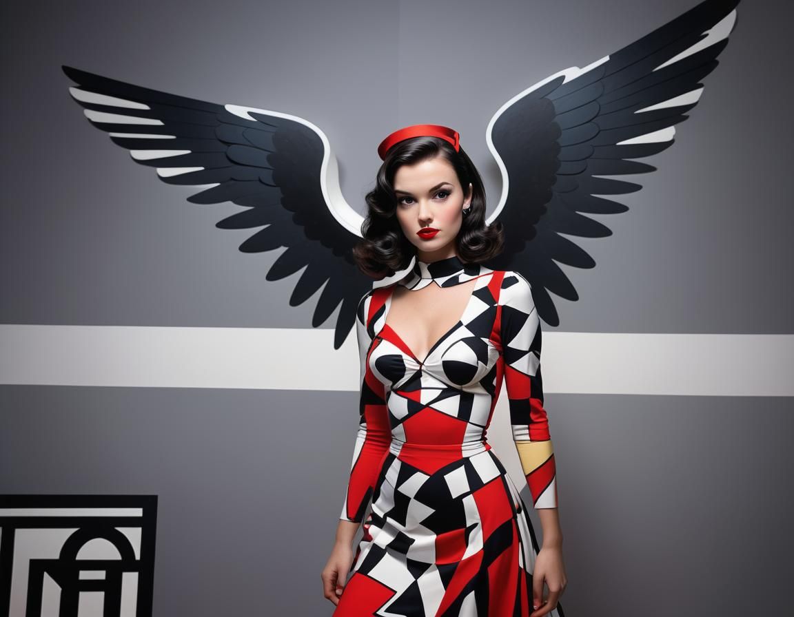 Pop Art Angel in 1950s Style