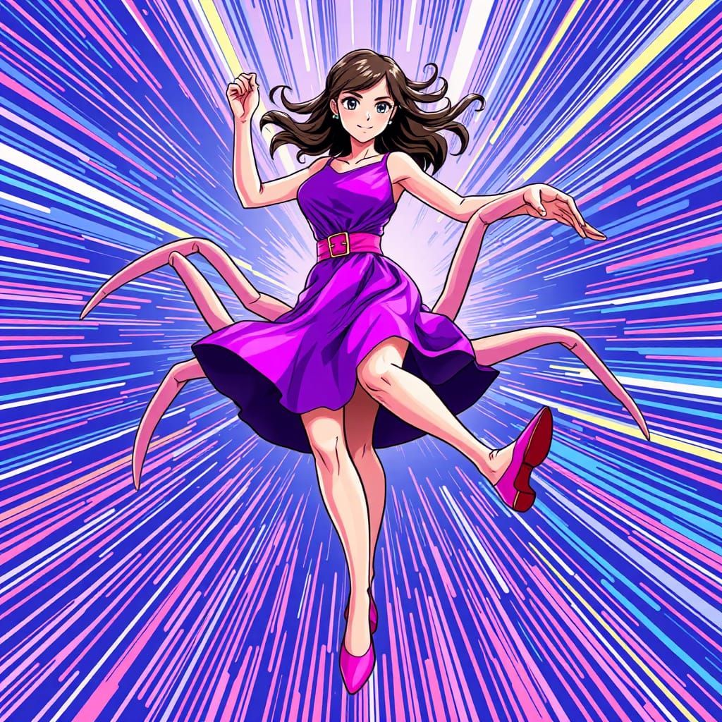 Anime-Inspired Tap Dancer in Motion