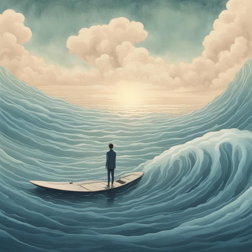 Dreamy Ocean Wave Illustration