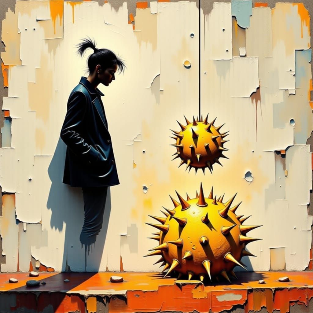 Shadow Reaching for Sun in Graphic Illustration Style