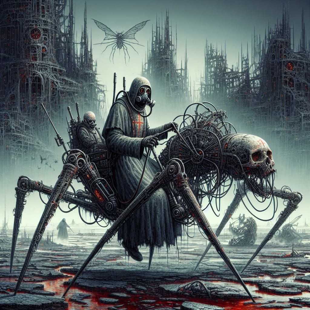 Cybernetic Pilgrim Navigates Post-Apocalyptic Space Colony R...