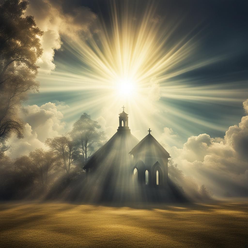 Surreal Horror Scene in Divine Light