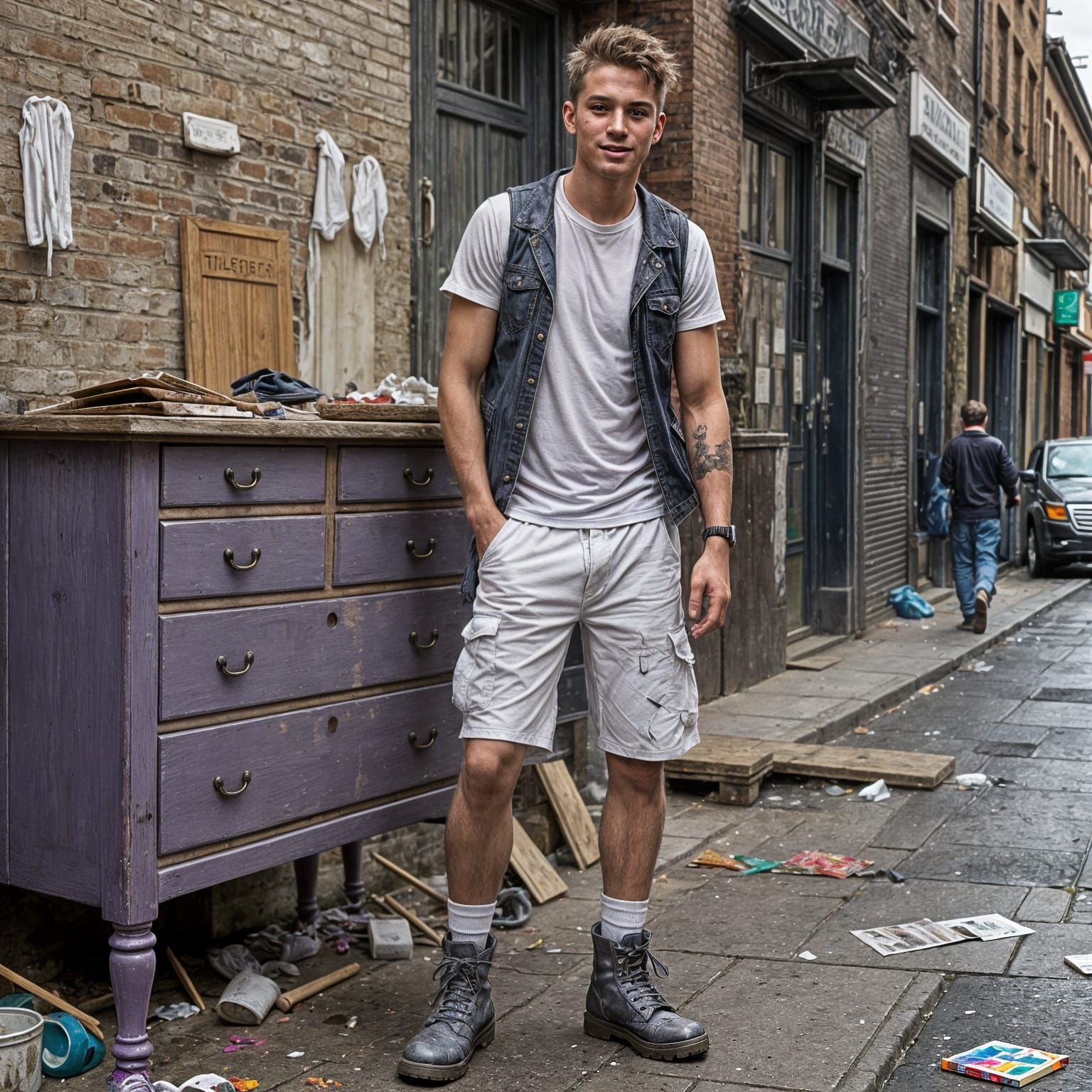 Cheeky Furniture Upcycler Paints Overturned Sideboard