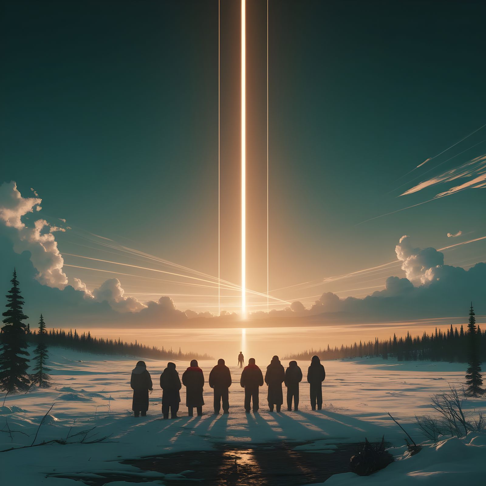 Siberian Landscape Bathed in Golden Light