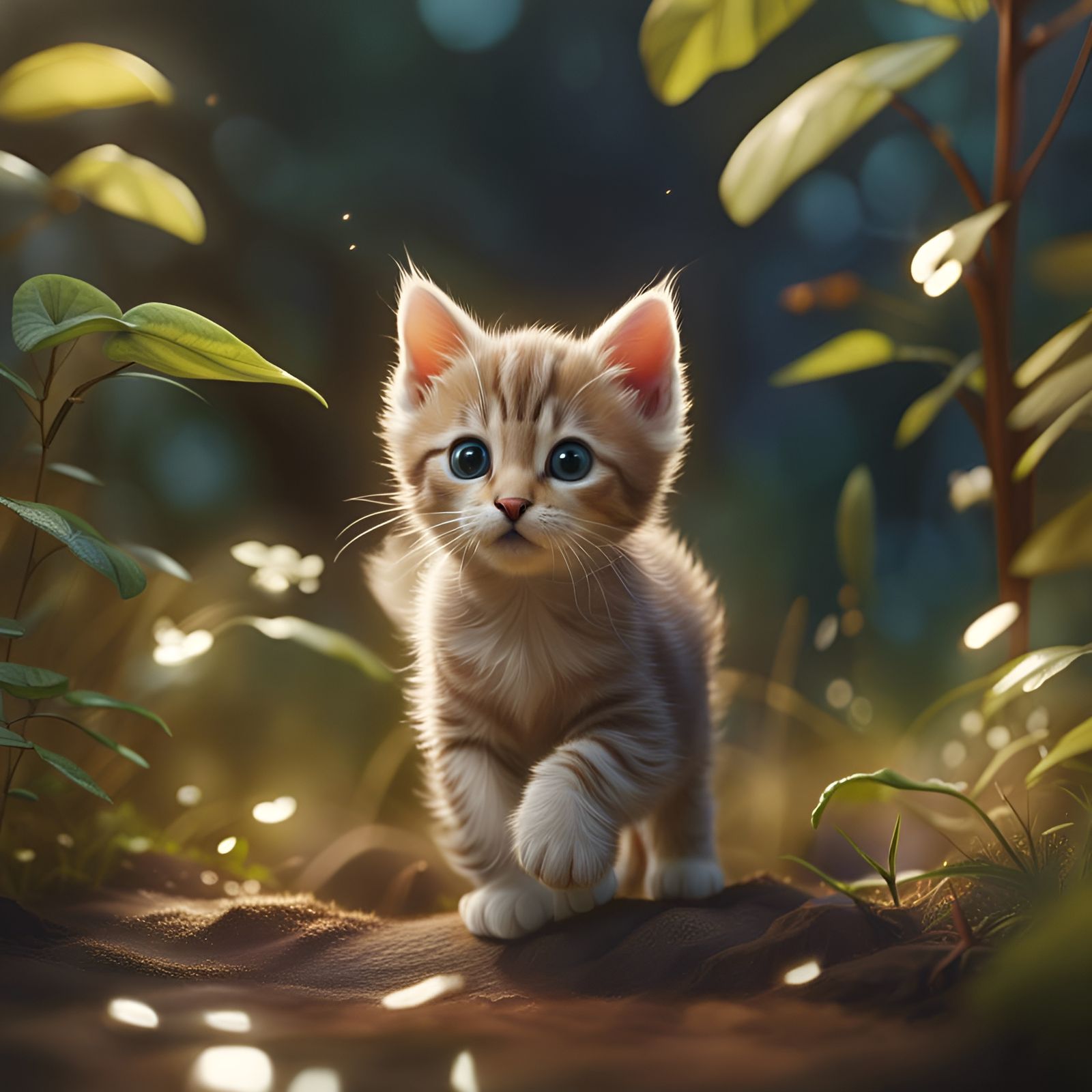 Adorable Kitten Playing: 16k High-Resolution Photography