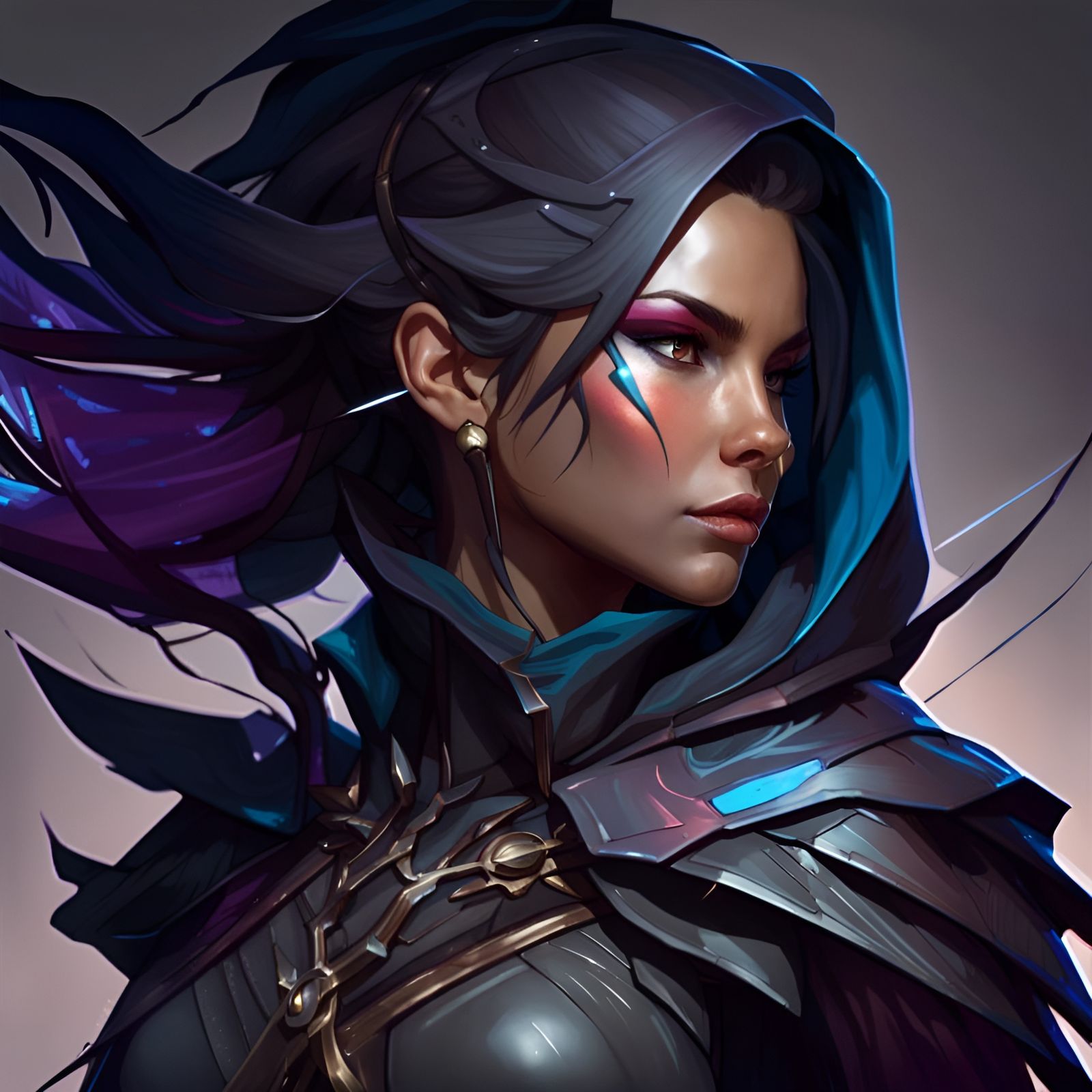 Shadow Archer Portrait in Digital Art Style