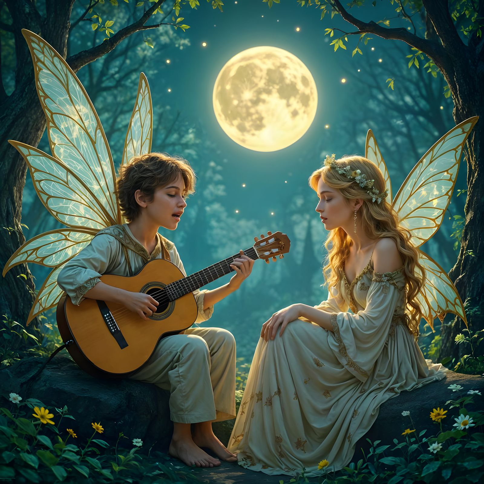 Enchanting Fairy Serenade in Mystical Forest