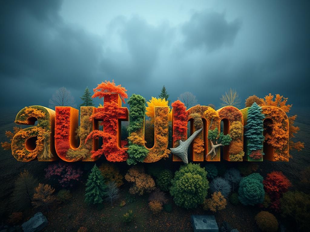 3D Graphic Design of Autumn Trees
