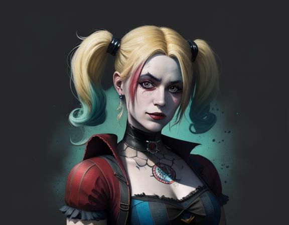 Harley Quinn in Beatrix Potter Grimdark Style