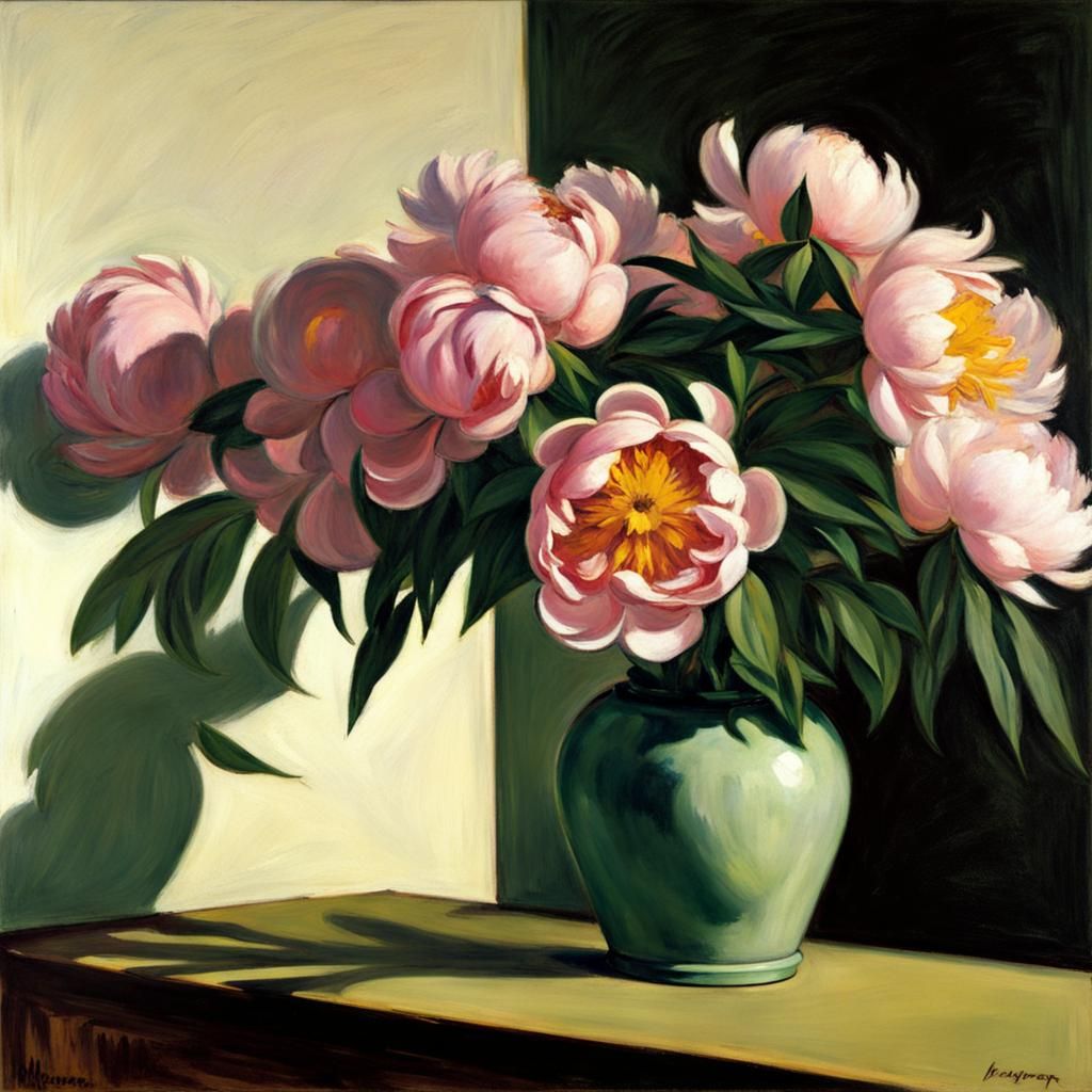 Peonies in Edward Hopper's Stark Realism
