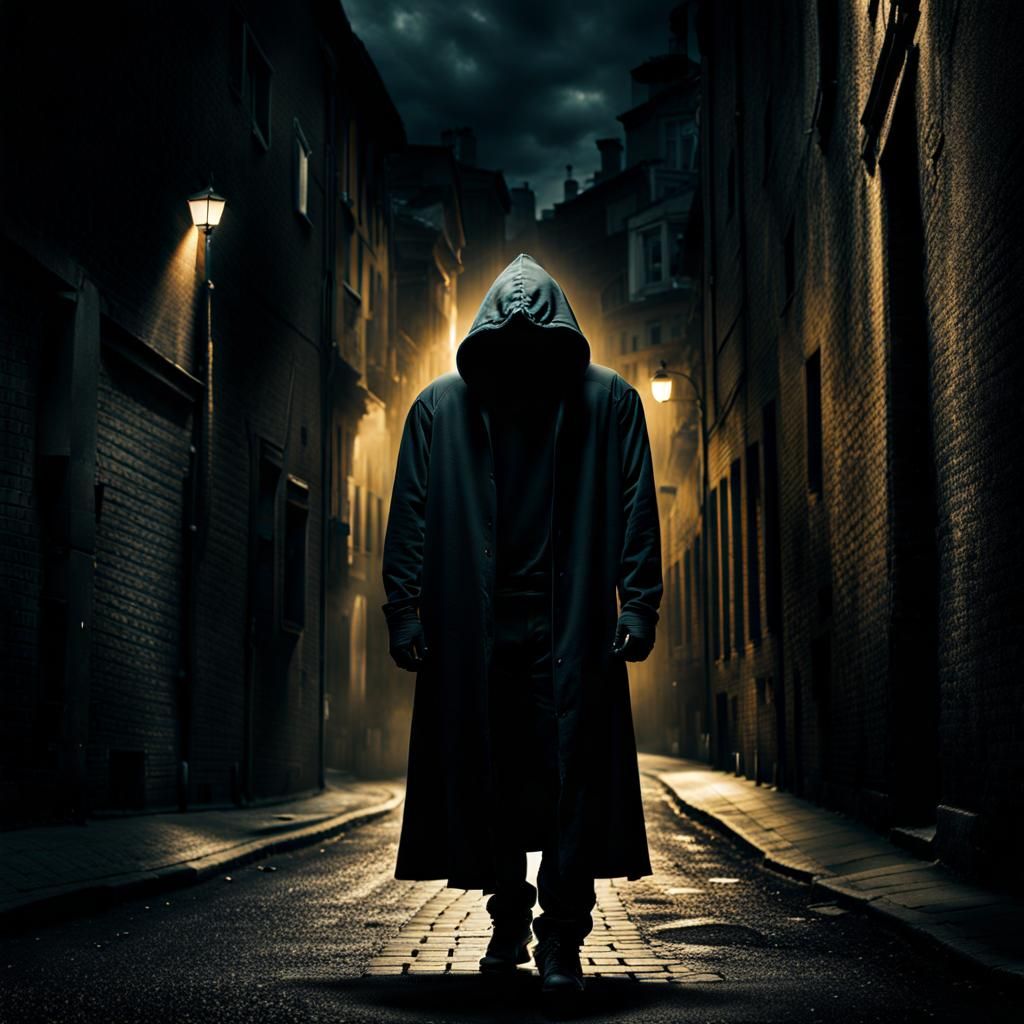 Mysterious Hooded Dark Man